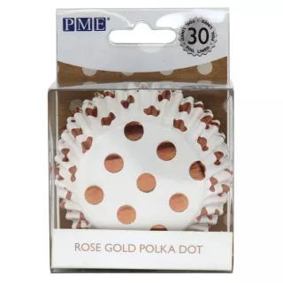 Scatole a pois color oro rosa x 30