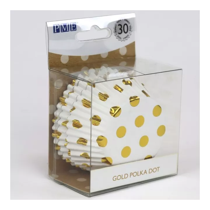Caissettes à pois doré  x 30