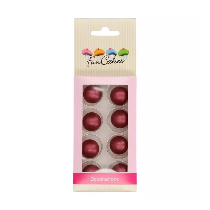 8 Perles en chocolat rubis