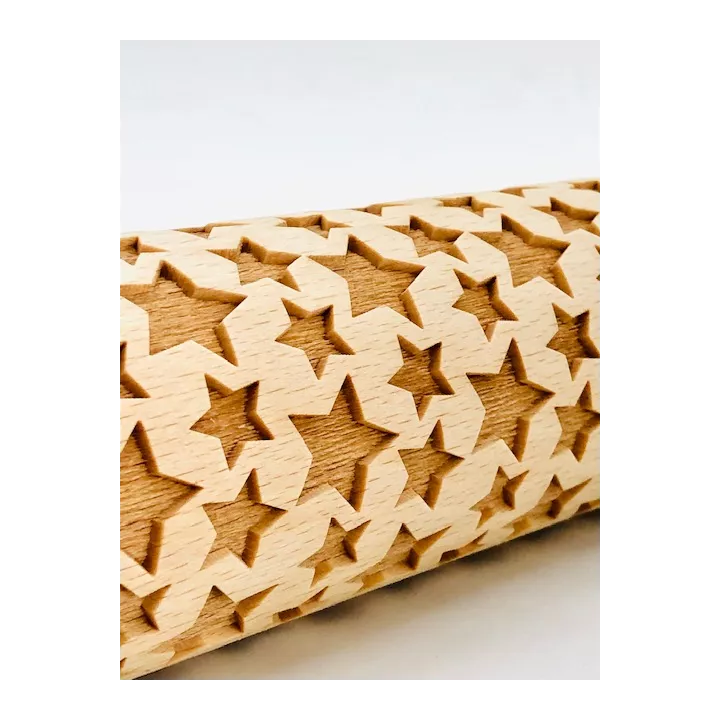 Rouleaux à pâtisserie motifs gravés Etoiles
