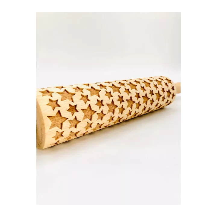 Rouleaux à pâtisserie motifs gravés Etoiles