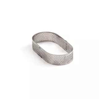 Ovale à tarte perforé 10 x 8 cm - ht 2 cm