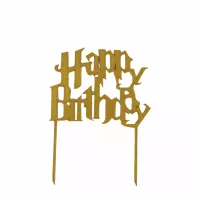 Topo de bolo dourado inspirado em Harry Potter para aniversário