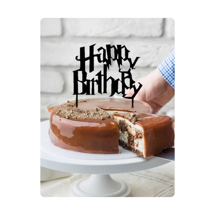 Topper anniversaire noir Inspiration Harry