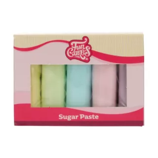 Kit pâte à sucre 5 couleurs pastels Funcakes