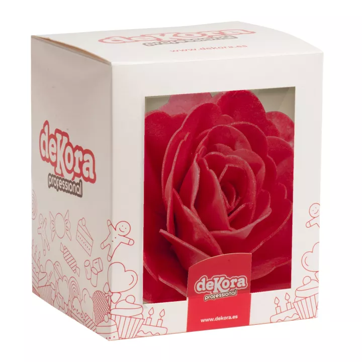Grande rose rouge en azyme 12,5 cm
