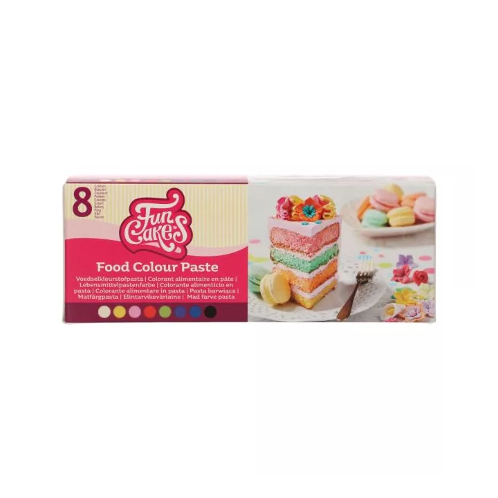 Ensemble de 8 colorants pâte FunCakes