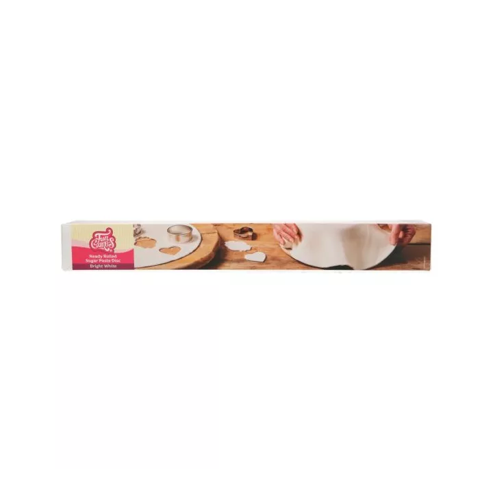 Disque de pâte à sucre étalée blanc Funcakes