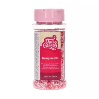 Micro billes en sucre rouge, rose et blanche