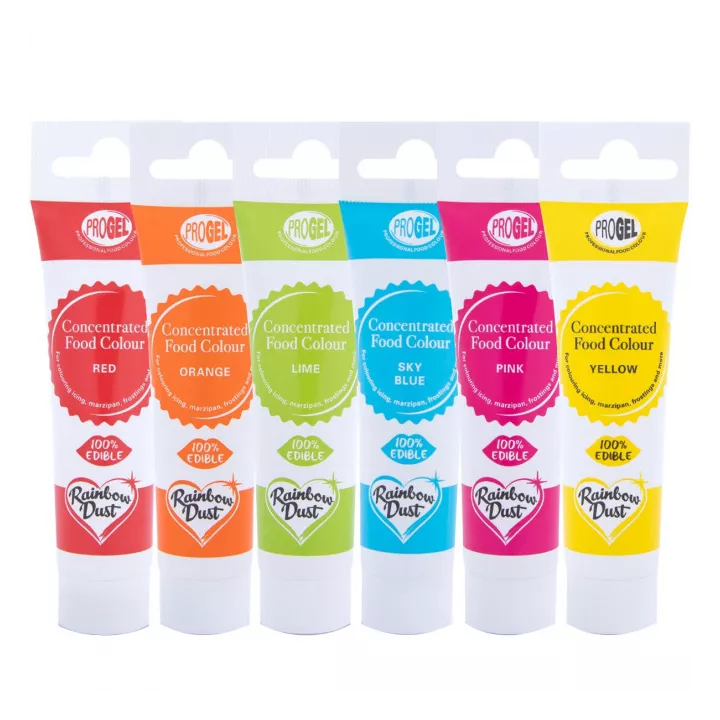 6 Progel Regenbogenstaub Gel Lebensmittelfarbe