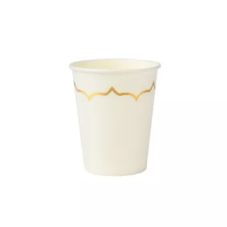 8 gobelets blanc liseré or