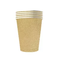 10 Goldglitzerbecher*