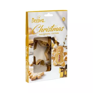 5 emporte-pièces métal Noël doré Décora