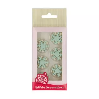 Décors flocons de neige bleu en pâte à sucre FunCakes