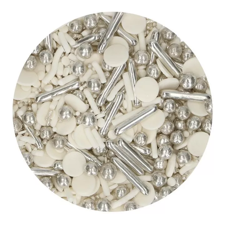 Mezcla de azúcar decorativa Funcakes Silver Chic