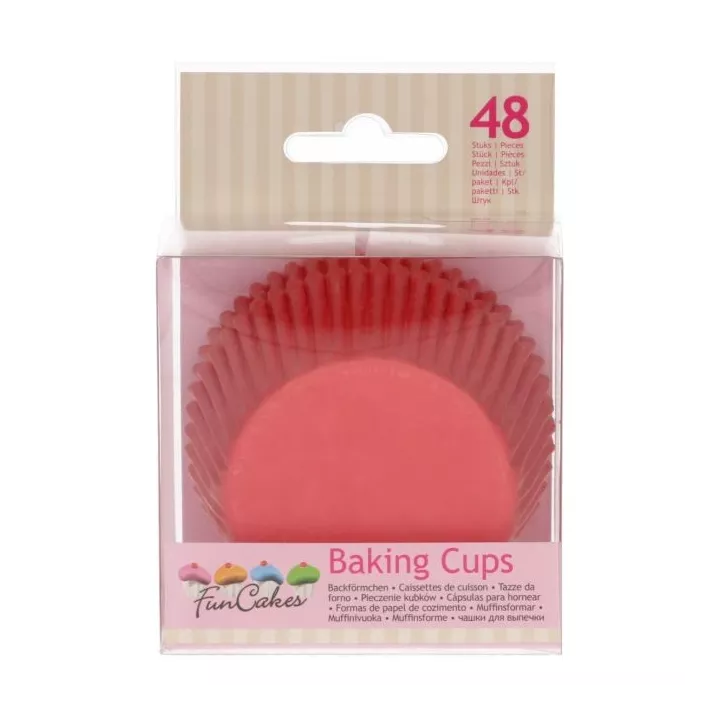 48 pirottini rossi per cupcake