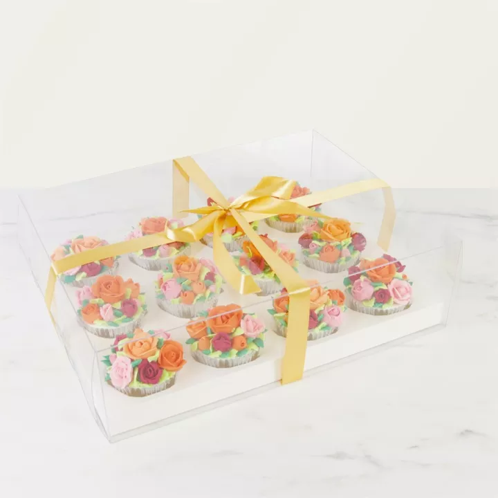 Caja de cristal para 12 muffins y cupcakes