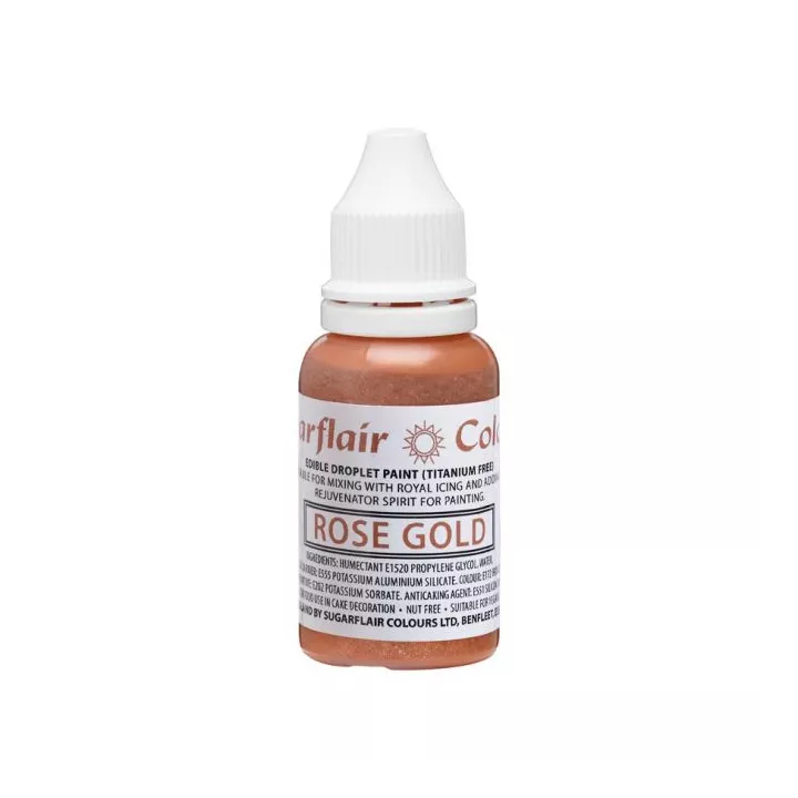 Peinture métallique alimentaire rose gold SANS E171