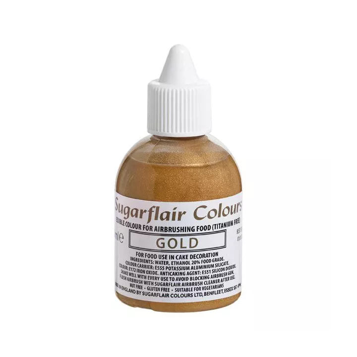Colorant métallisé doré pour aérographe Sugarfflair