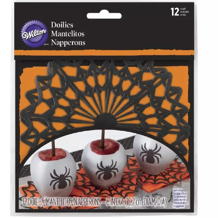 12 napperons toiles d'araignée