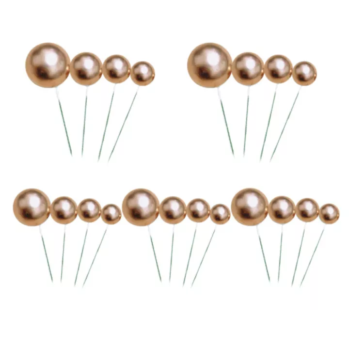 20 boules décoratives dorées