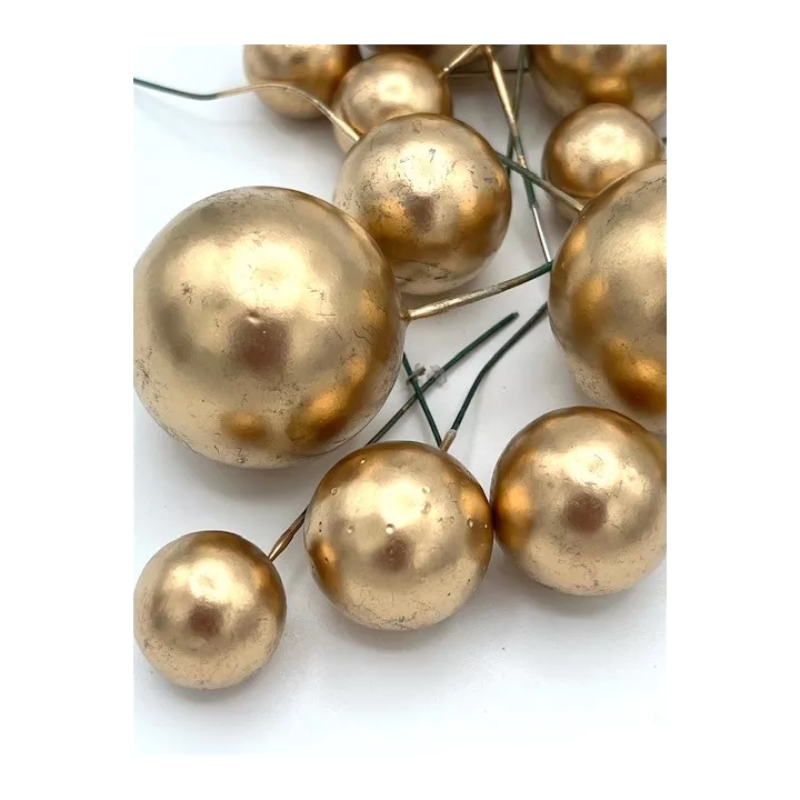 20 boules décoratives dorées