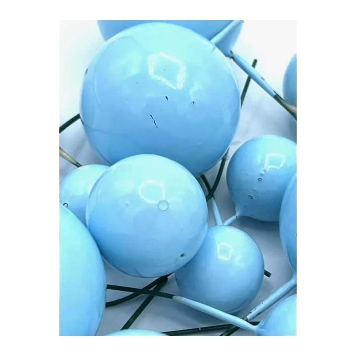 20 boules décoratives bleues