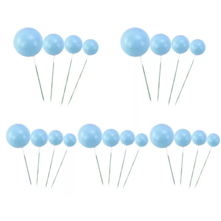 20 boules décoratives bleues