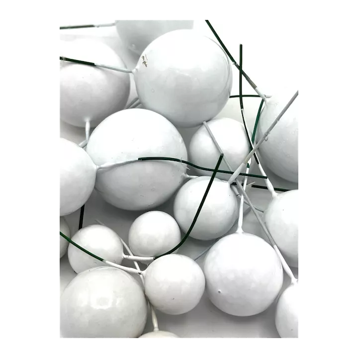 20 boules décoratives blanches