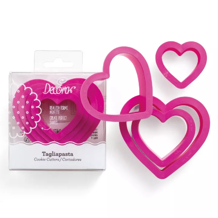 Set de 4 découpoirs coeur