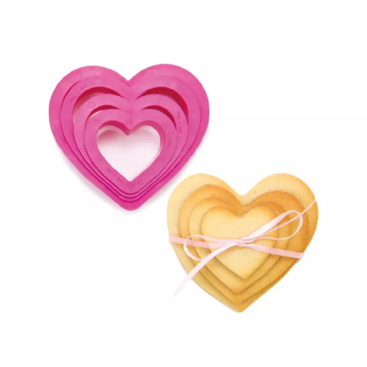 Set de 4 découpoirs coeur
