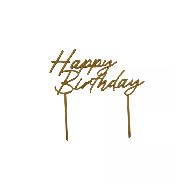 Topper Happy Birthday doré - TopCake