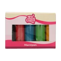 5 bolinhas de marzipã em cores primárias Funcakes