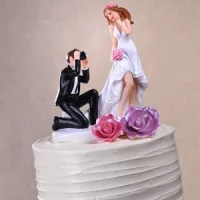 Estatueta de lembrança com foto de casamento