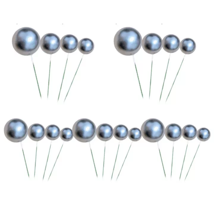20 boules décoratives argentées