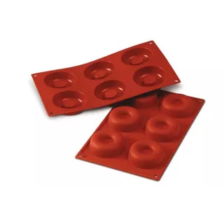 Forma de silicone para 6 savarins/donuts*