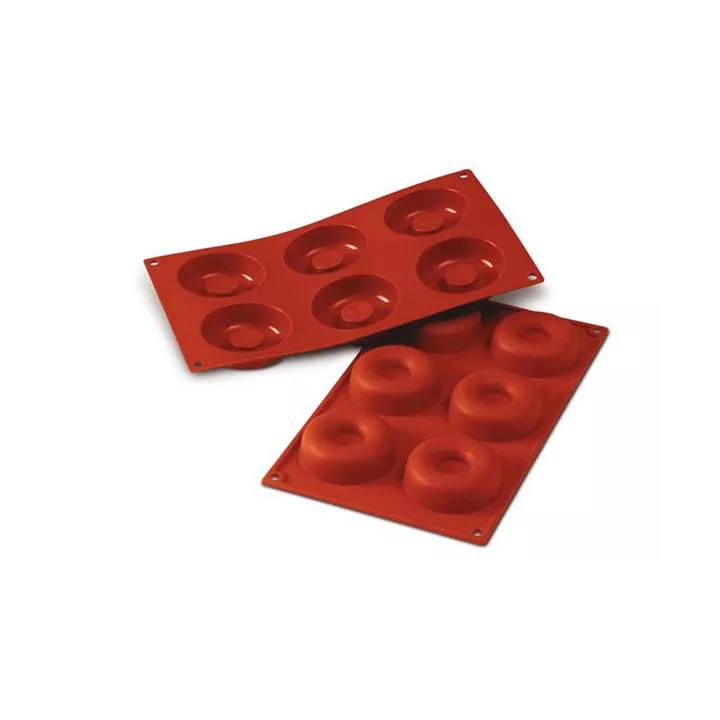 Forma de silicone para 6 savarins/donuts*
