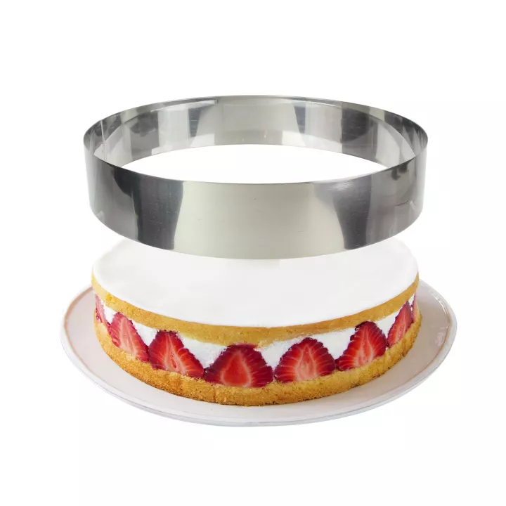 3 Edelstahl-Mousse-Ringe, 20, 23 und 26 cm