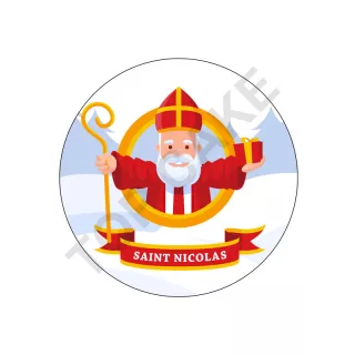 Disque en sucre Saint Nicolas 20 cm
