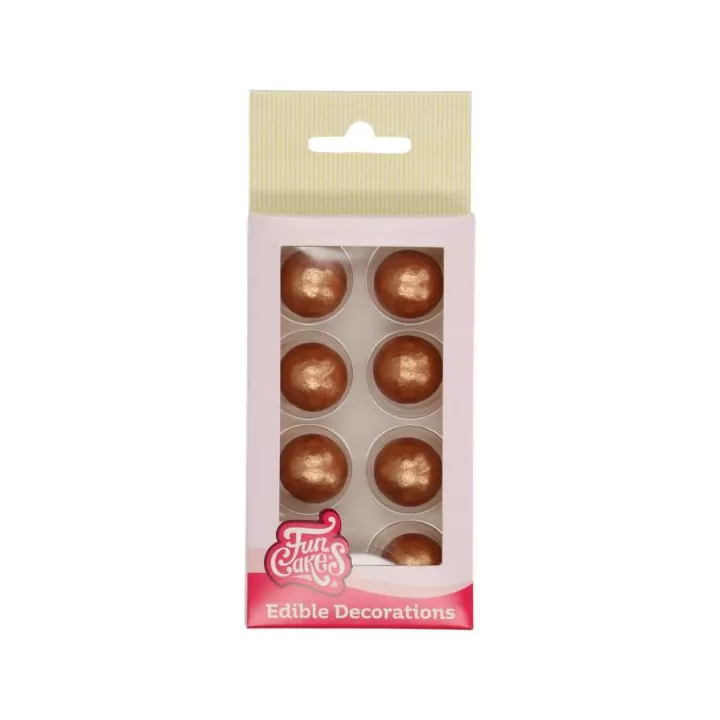 8 perlas de chocolate color bronce