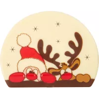 2 Tampas de Natal de Chocolate com Rena Rudolph e Papai Noel