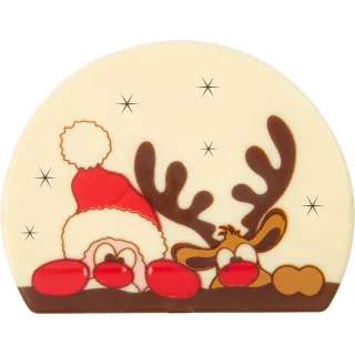 2 Embouts de bûche Chocolat Rudolph et père Noël