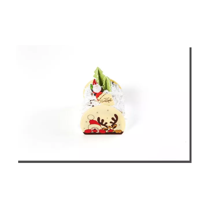 2 Embouts de bûche Chocolat Rudolph et père Noël