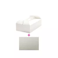 Caixa de 46x36x12 cm para bolo em formato de número com suporte rígido.