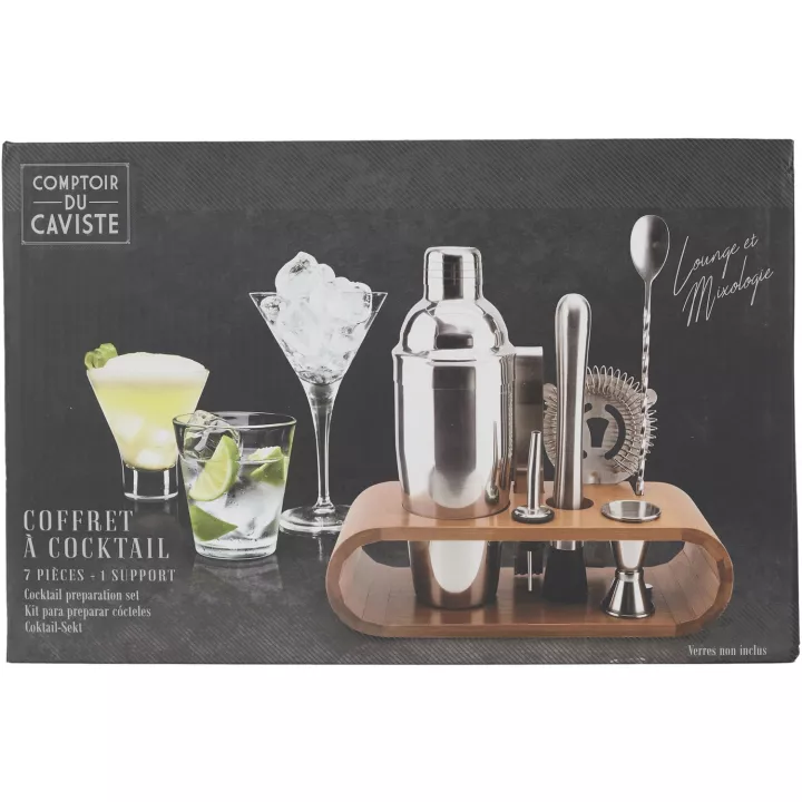 Scatola per cocktail con supporto in bambù