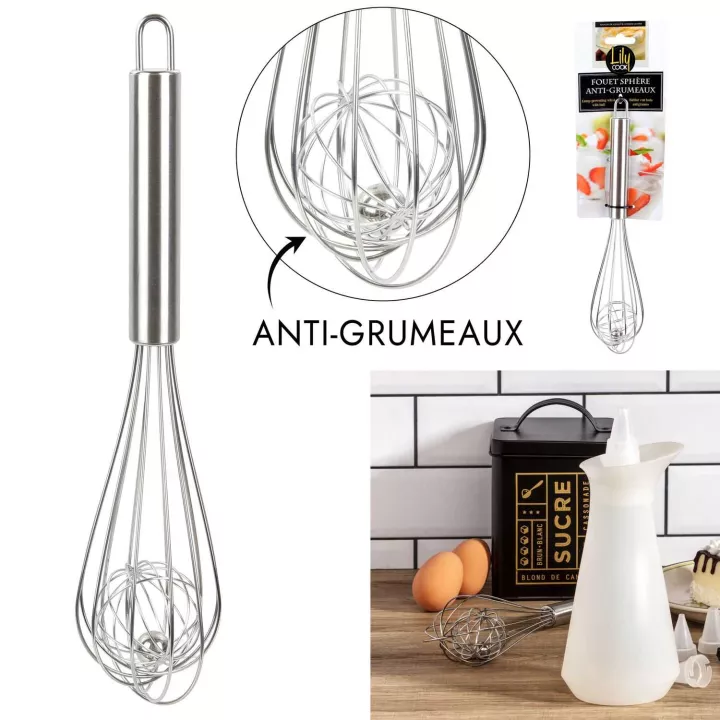 Frusta a sfera anti-grumi in acciaio inox