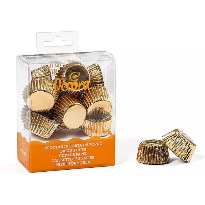 180 mini caissettes dorées decora