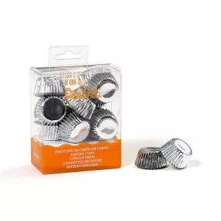 180 mini caissettes argentées decora