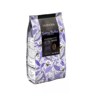 Extra Bitter 61% - Fèves chocolat Noir Valrhona 3kg @