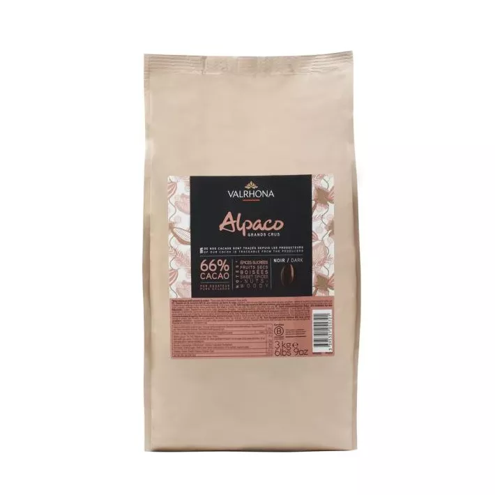 Alpaco 66% - Fèves chocolat Noir Valrhona 3kg @